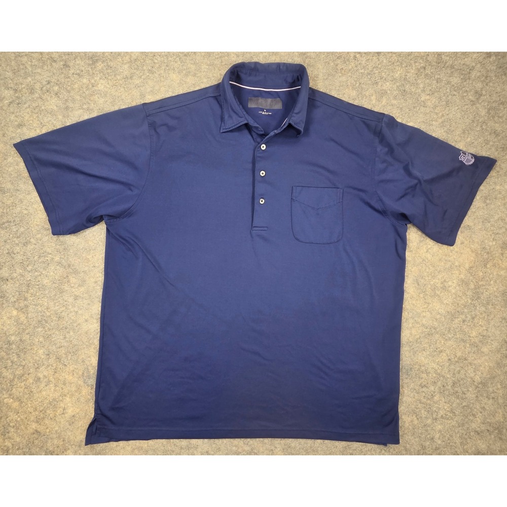 Donald Ross Mens Blue Short Sleeve Performance Polo Shirt XL Chest Pocket